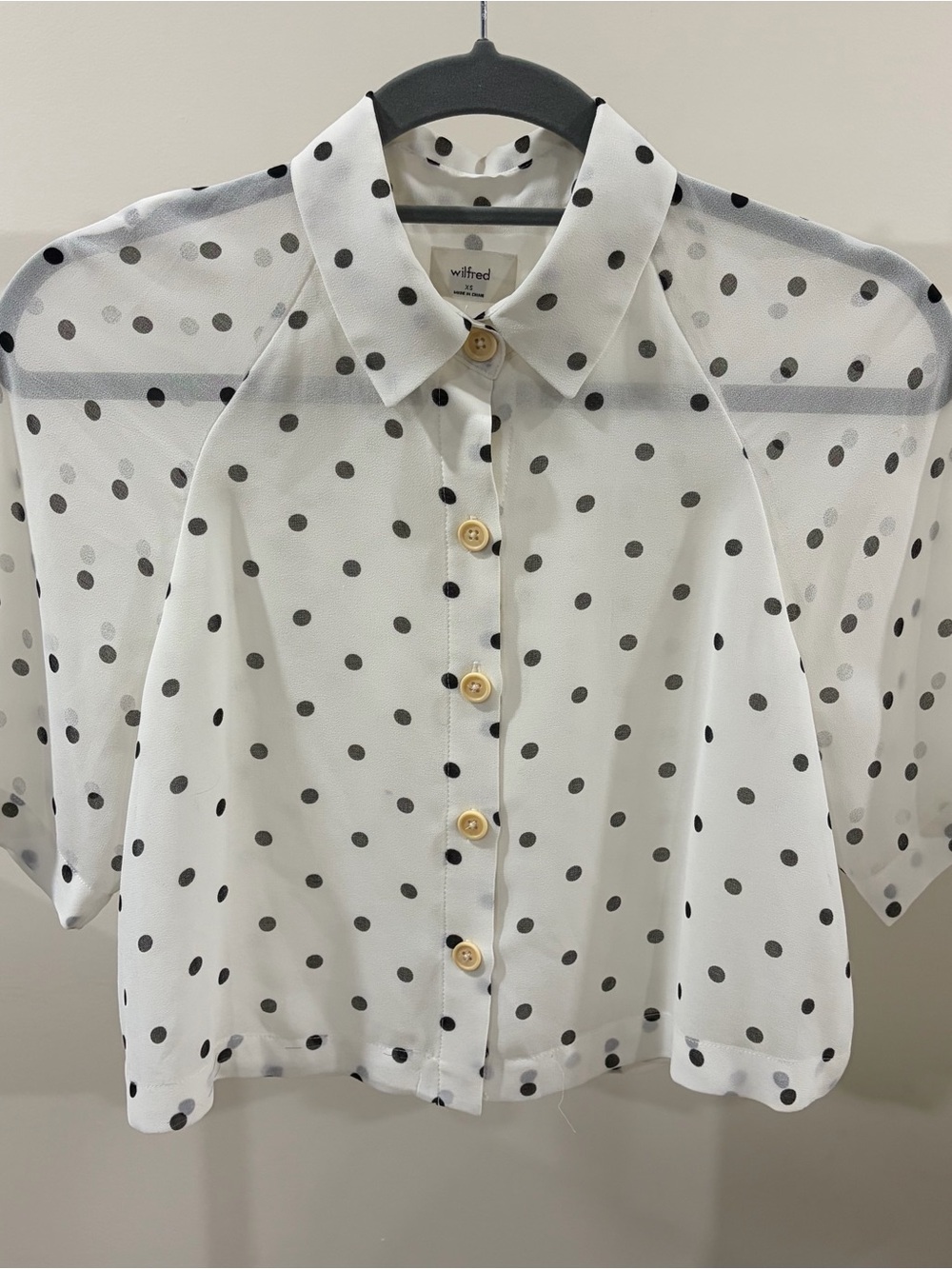 Wilfred White Blouse with Black Polka Dots